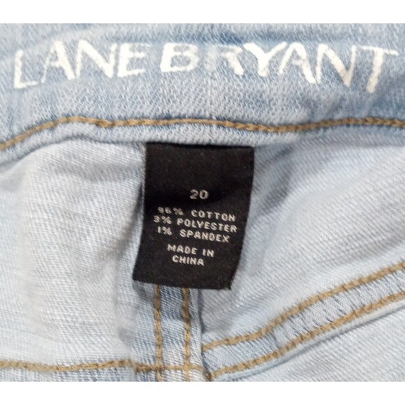 Lane Bryant Plus Size 20 Denim Shorts Light Wash Cut Off Girlfriend Distressed - Picture 5 of 6